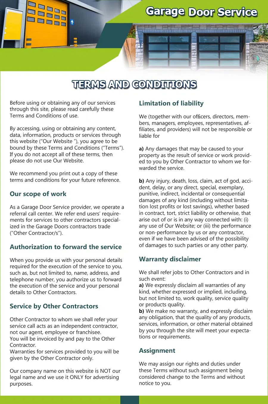 Garage Door 24 Hours Repairs Bronx, NY 347-391-3588 - terms01